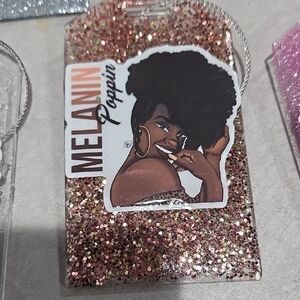 🧳Melanin Poppin Glitter Luggage/Backpack Tag
